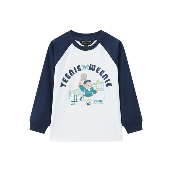 
TeenieWeenie Kids 25-year-old boys' college style printed raglan long-sleeved T-shirt bottoming shirt