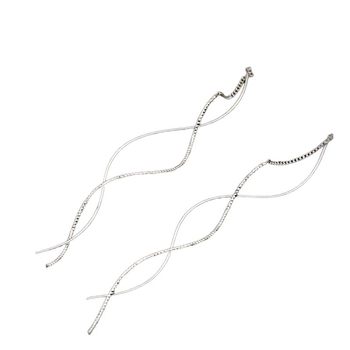 Simple wave long ear wire earrings 2025 new hot spiral tassel temperament earrings niche design earrings