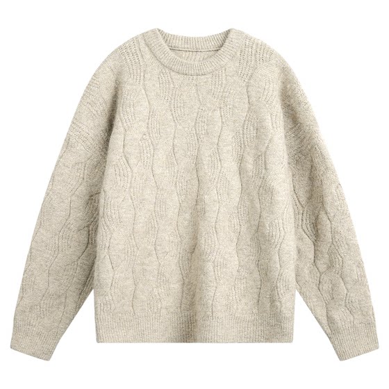 
WASSUP American round neck sweater men's autumn heavy lazy style prank sweater trendy brand high street couple cardigan