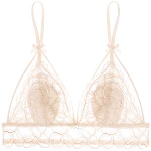 Curious Misha French underwear female mulberry silk thin sexy lace bras set rabbit ear cup without steel ring summer
