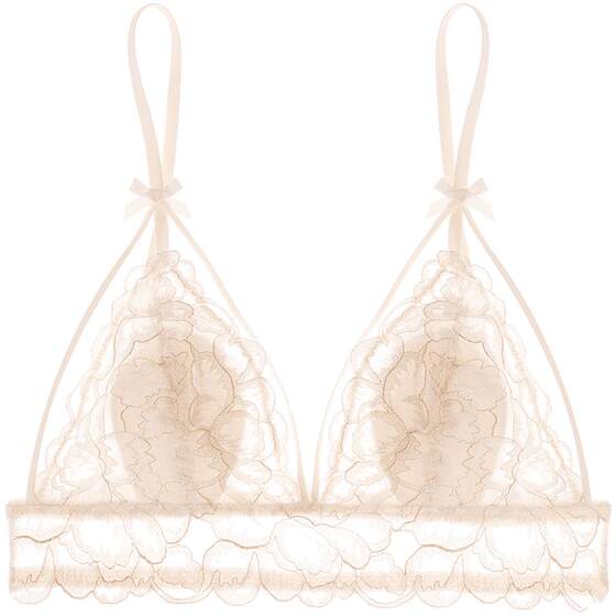 Curious Misha French underwear female mulberry silk thin sexy lace bras set rabbit ear cup without steel ring summer
