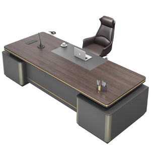 
Office desk boss desk simple modern double cabinet mobile cabinet office manager president office desk chair combination desk