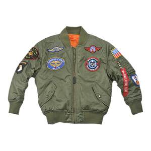 
ALPHA Alpha Ma1 flight jacket children's style couple parent-child jacket warm MA-1 cotton jacket winter style