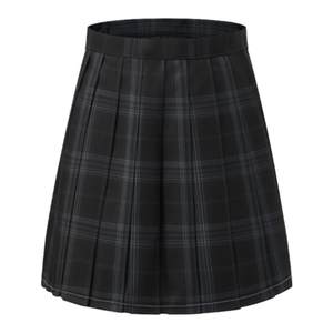 
Huaqianzhu original Xingyu high plaid skirt jk uniform school supply sense a-line pleated skirt black grid versatile jk skirt