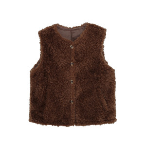 Huanghuangjia furry vest 2025 winter new style soft and waxy lazy sleeveless vest jacket for women