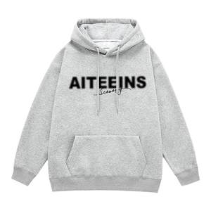 
Gray sweatshirt men's 2025 new autumn and winter style plus velvet American high street heavyweight large size hooded tops couple jackets