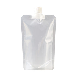 Transparent large-diameter disposable portable self-supporting spout bag for take-out food stalls, cereals, beverages and liquids