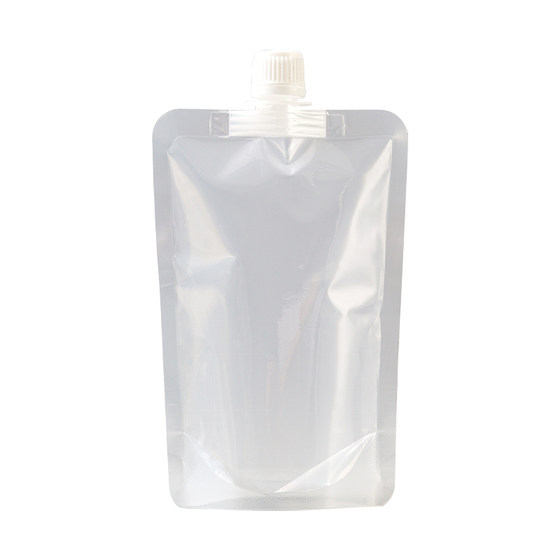 Transparent large-diameter disposable portable self-supporting spout bag for take-out food stalls, cereals, beverages and liquids
