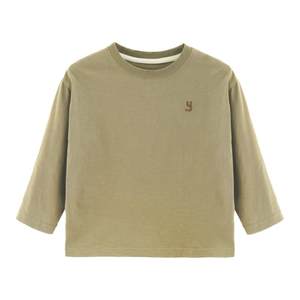 
Inkstone boy pure cotton long-sleeved base shirt spring and autumn children's clothing baby baby solid color T-shirt children's letter top