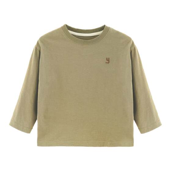 
Inkstone boy pure cotton long-sleeved base shirt spring and autumn children's clothing baby baby solid color T-shirt children's letter top