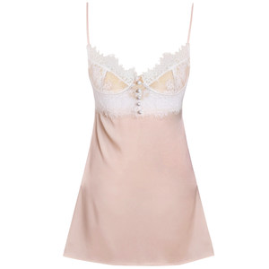 
Ice lace sexy pajamas for women in spring and summer 2025 new thin pure erotic strap chest pad suspender nightgown