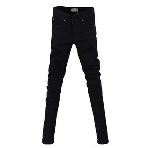 
Spring new style micro-elastic personalized black ripped jeans for men Korean style trendy mid-waist slim-fit small-leg pants long pants