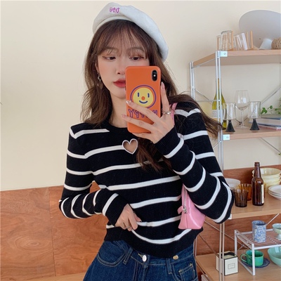taobao agent Autumn sexy knitted T-shirt, sweater, plus size, 2022, city style, long sleeve