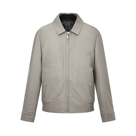 
RARE Weiya men's autumn and winter new style of detachable down vest two-piece leather jacket gray jacket jacket