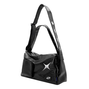 
Wooden and stone bag men's bag black one-shoulder crossbody bag women's large capacity fitness bag motorcycle bag commuting toy bag