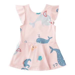 Quick-drying sunscreen children's swimwear baby girl hot spring vacation one-piece swimsuit summer children's beach girl's swimsuit