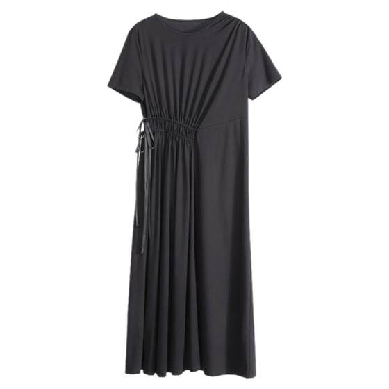 
Yifini/Yifei high waist slim and elegant French dress for women's summer new black long style