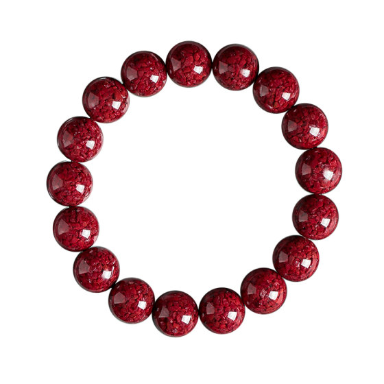 Natural cinnabar bracelet women's bracelet original stone crystal particles high content.