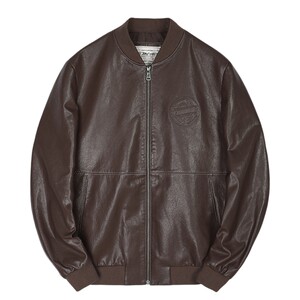 
MCS men's clothing originated from Marlboro spring classic versatile fit baseball neck vegetable tanned sheepskin leather jacket men