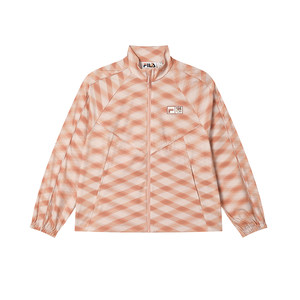 
FILA official women's woven jacket 2025 summer new fashionable full-print diamond chevron loose top