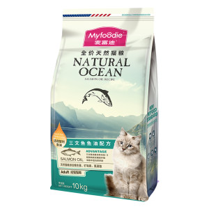 
McFoody Cat Food Salmon Adult Cat 10kg Krill Fish Oil Kitten Natural Nutritional Cat Staple Food 40*0.5kg Affordable Pack
