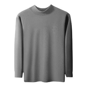 
Langsha pure cotton men's autumn single-piece top 2026 new cotton sweater base layer mid-collar thermal underwear