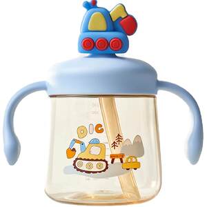 Kejun Children's Milk Cup 1-2-3 years old Baby drinks bottle PPSU Direct Direct drinking straw water cup anti-fall
