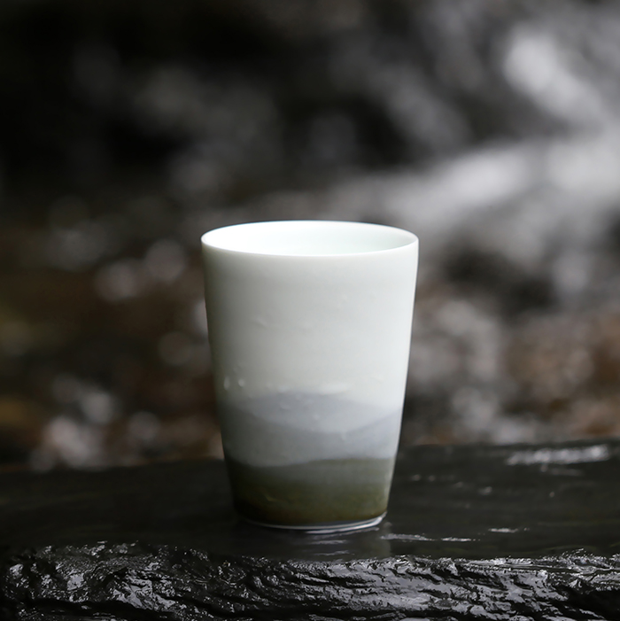 山水间远山釉下彩手绘陶瓷水杯女男杯子家用中式创意情侣对杯定制