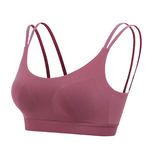 [New Color] annerun sports underwear women's shock-proof running gathering fitness bra beautiful back yoga suit vest
