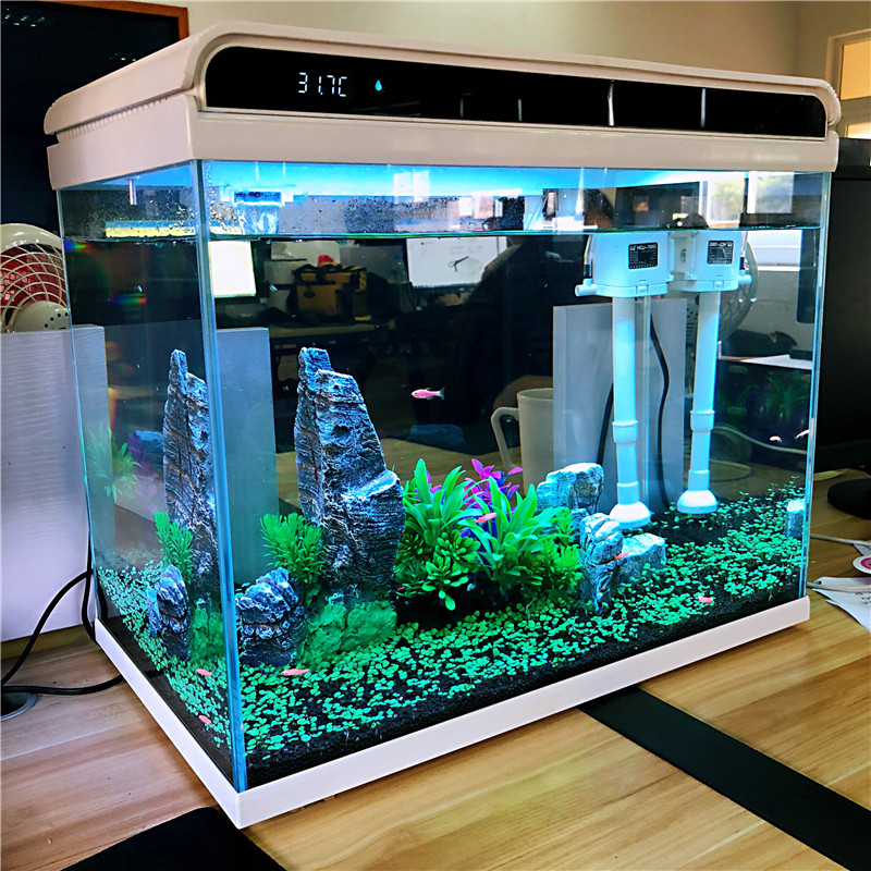 SUNSUN 森森 超白玻璃鱼缸客厅小型家用水族箱生态免换水过滤制氧金鱼缸