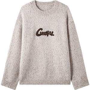 
Celebrity Sweater Sweater Men's 2024 Winter New Retro Embroidered Couple Sweater Loose Underwear Top