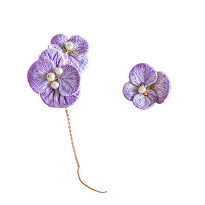 
Embroidery DIY handmade material bag three-dimensional flower earrings beginners self-embroidery kit for best friend gift