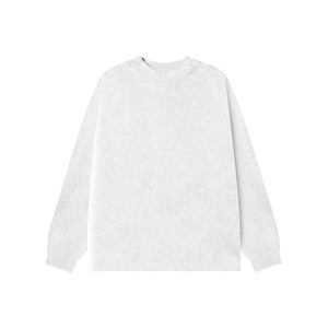 
300g heavyweight Heimaqizuo American spring casual long-sleeved T-shirt for men, loose and versatile solid color bottoming shirt trendy