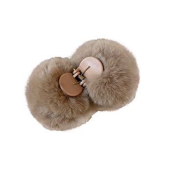 Autumn and winter simple hair ball half-tied hairpin