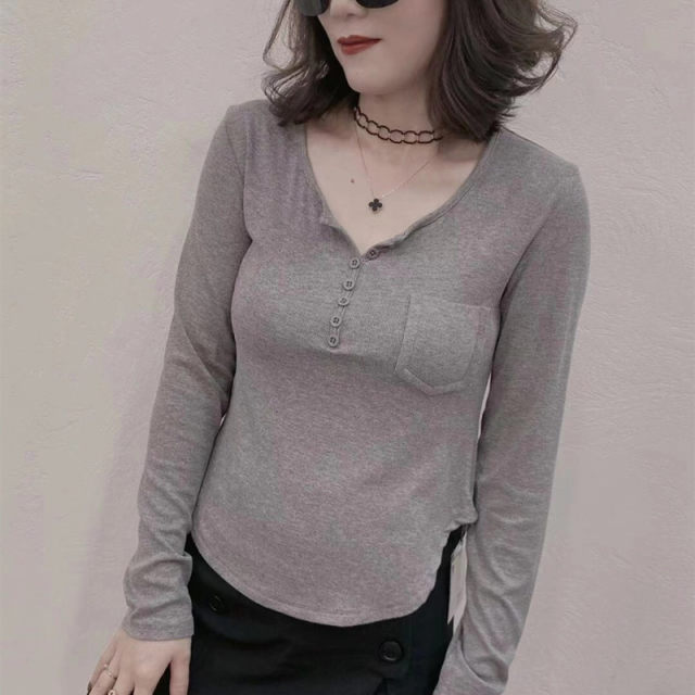Korean Style Trendy Half-sleeved Body Shirt Trendy Bottoming Solid Color Shirt