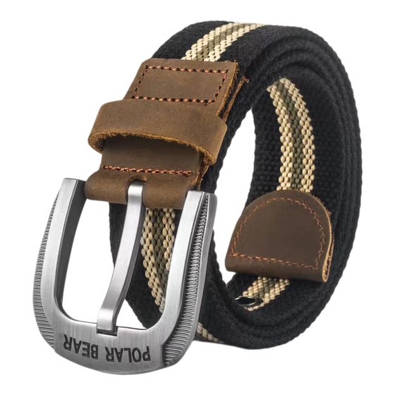 
Canvas belt men and women's high-end nylon belt pin buckle casual fashion outdoor sports jeans belt trendy