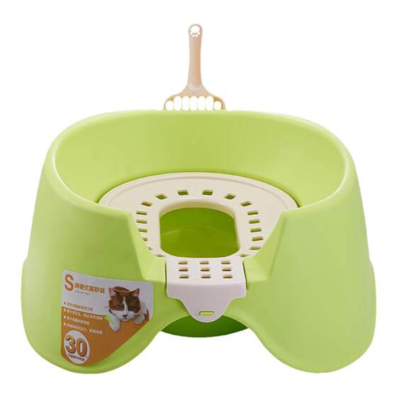 Squatting cat litter box Ragdoll cat Internet celebrity high-looking toilet semi-enclosed anti-splash toilet pet supplies