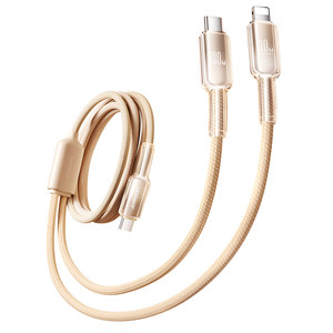 机乐堂充电线二合一数据线适用苹果17/16华为一拖二100w快充typec双头手机ipad平板iPhone15车载16pro笔记本