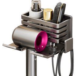 Hair dryer storage rack without punching bathroom toilet hair dryer holder wall-mounted comb storage hair dryer rack