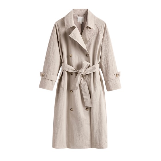 HM women's windbreaker 2025 autumn new fashionable long British style light and comfortable jacket coat 1000021