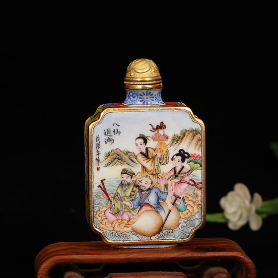 景泰蓝画珐琅鼻烟壶纯手工彩绘鼻烟瓶出国礼品送客户朋友生日礼物