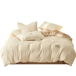 
Special offer high-end mother and baby grade winter thickened milk velvet four-piece set plus velvet bed sheet and quilt cover warm coral velvet