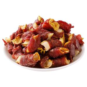 
Qi Oh duck meat jerky wrapped with snow pear dog snacks duck meat pear chicken jerky for small dogs training reward young pet snacks
