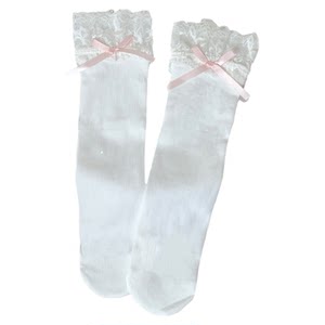 Roji lolita socks girl autumn jk bow jet velvet midskin socks Lolita lace sweet