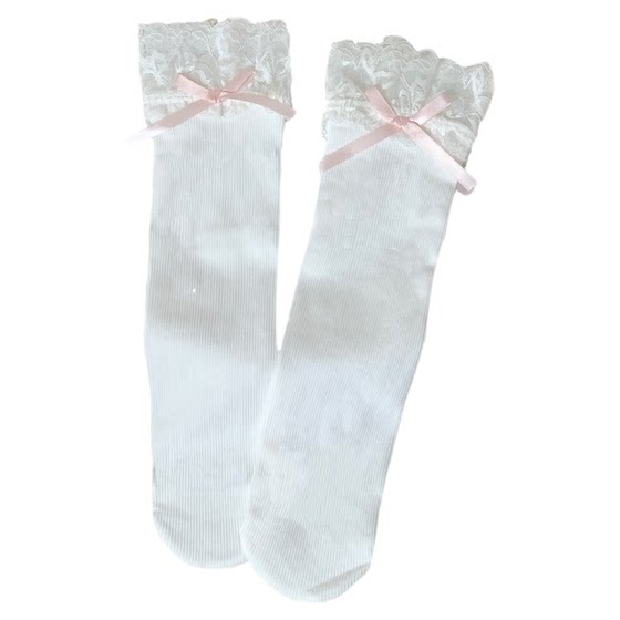 Roji lolita socks girl autumn jk bow jet velvet midskin socks Lolita lace sweet