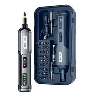 
Deli portable electric screwdriver lithium electric drill rechargeable household small multi-functional electric batch set hand electric drill