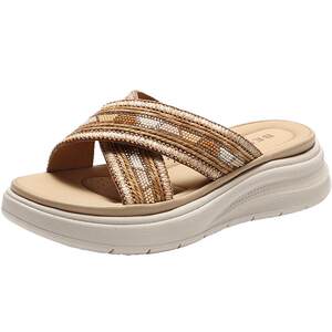 
Belle casual slippers for women 2026 summer new shopping mall soft-soled thick-soled beach slippers F5H1DB