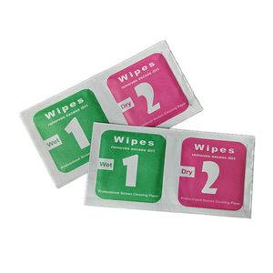 
1+2 dry and wet bag Mobile phone digital screen cleaning wipe dust-free wet cloth disposable and convenient cleaning cotton pad Tempered film accessories set 6cm dry and wet combination alcohol bag