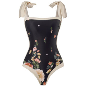 2024 new large-size fat girl wearing two-sided French retro meat covering to make her look slimming swimsuit two-piece set fat mm strap
