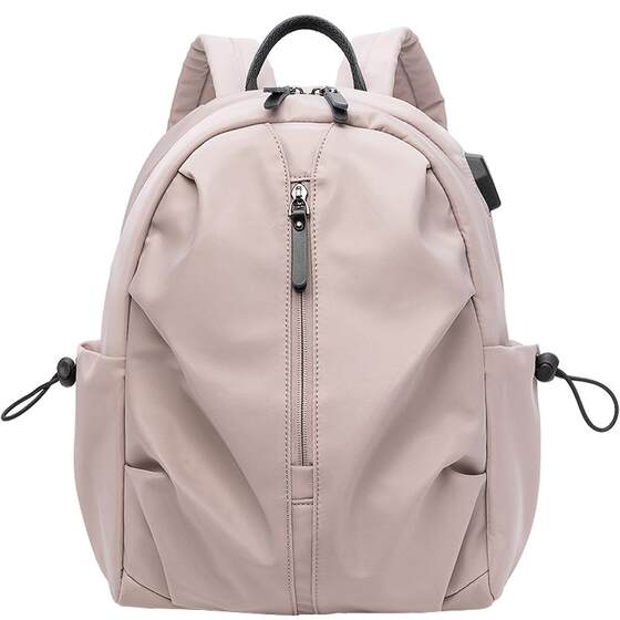 Backbag Women Llemer Light Anti -theft Travel Korean Simple Computer Bag Oxford cloth student schoolbags dirty pink